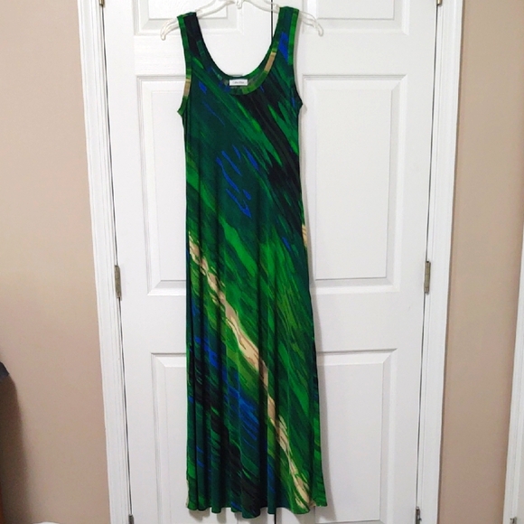 Calvin Klein Green and Blue Maxidress - Picture 1 of 3